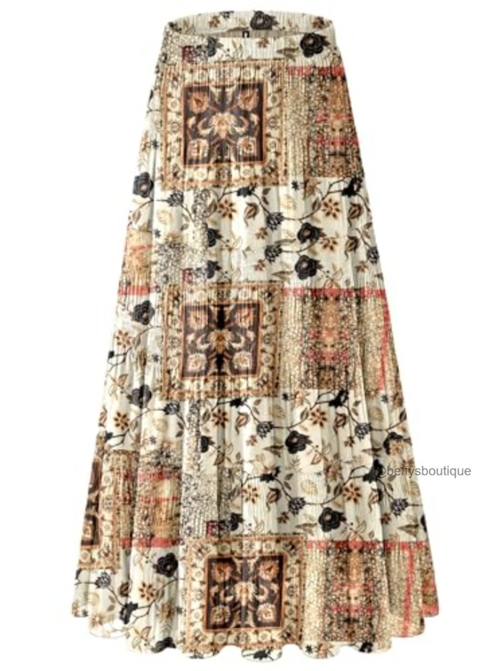 Flowy Chiffon Maxi Skirt High Waist Elastic Pleated A-Line Boho Long Skirt